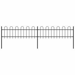 Puutarha-aita kaarikärjillä 3.4x0.6m teräs musta