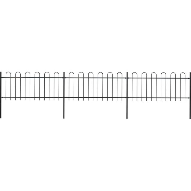 Puutarha-aita, kaarikärjillä, 5.1x0.8m, teräs, musta