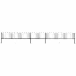 Puutarha-aita kaarikärjillä 8.5x0.8m teräs musta