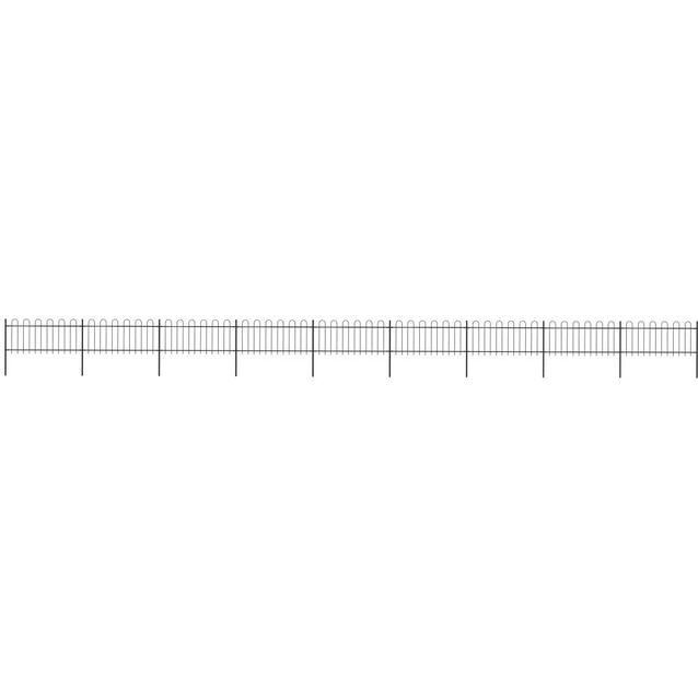 Puutarha-aita, kaarikärjillä, 15.3x0.8m, teräs, musta