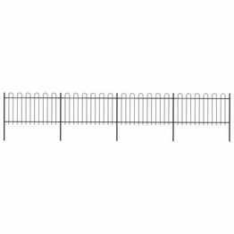 Puutarha-aita kaarikärjillä 6.8x1m teräs musta