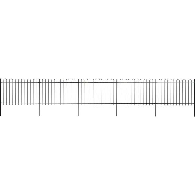 Puutarha-aita, kaarikärjillä, 8.5x1.2m, teräs, musta