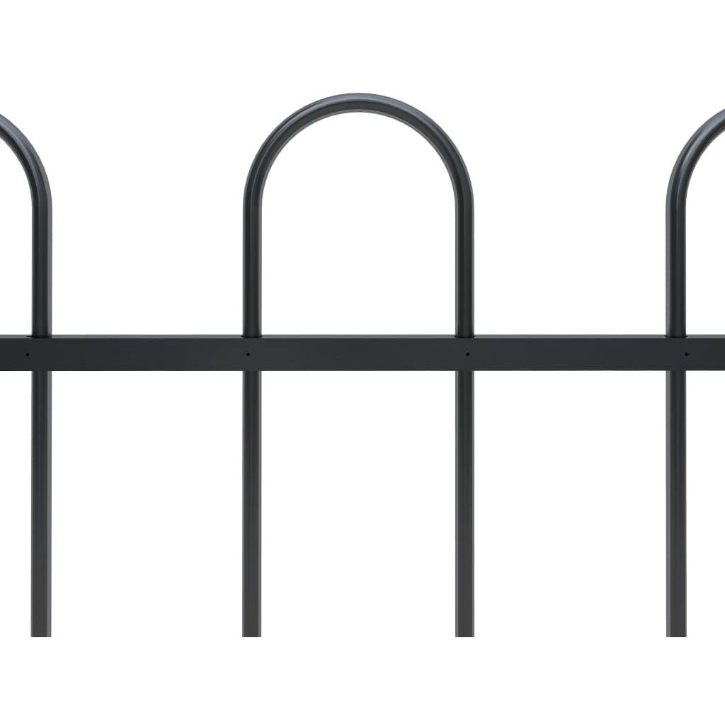 Puutarha-aita kaarikärjillä 15.3x1.2m teräs musta