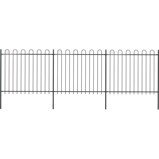 Puutarha-aita, kaarikärjillä, 5.1x1.5m, teräs, musta