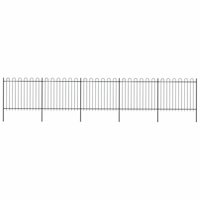 Puutarha-aita, kaarikärjillä, 8.5x1.5m, teräs, musta