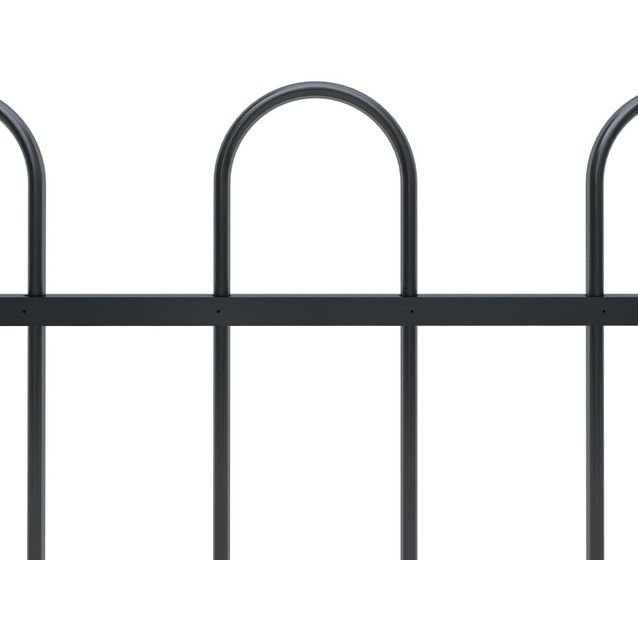 Puutarha-aita, kaarikärjillä, 15.3x1.5m, teräs, musta