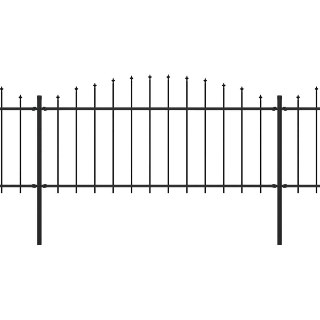 Puutarha-aita keihäskärjillä teräs (0.5-0.75)x3.4m musta