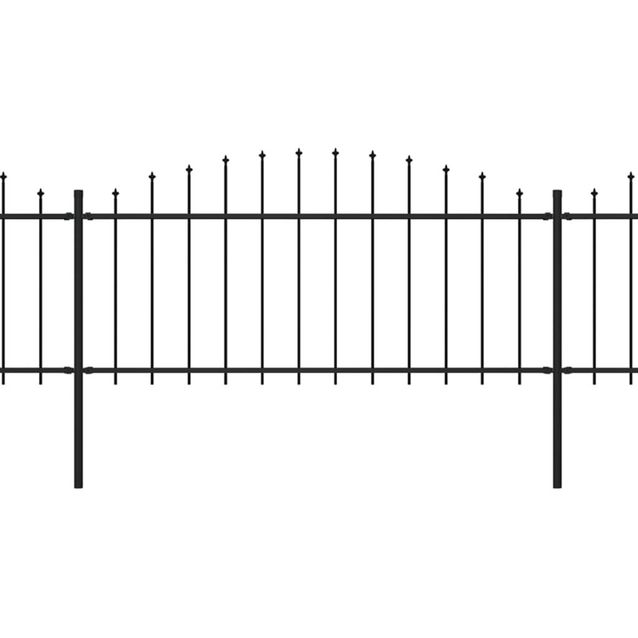 Puutarha-aita, keihäskärjillä, teräs, (0.5-0.75)x10.2m, musta