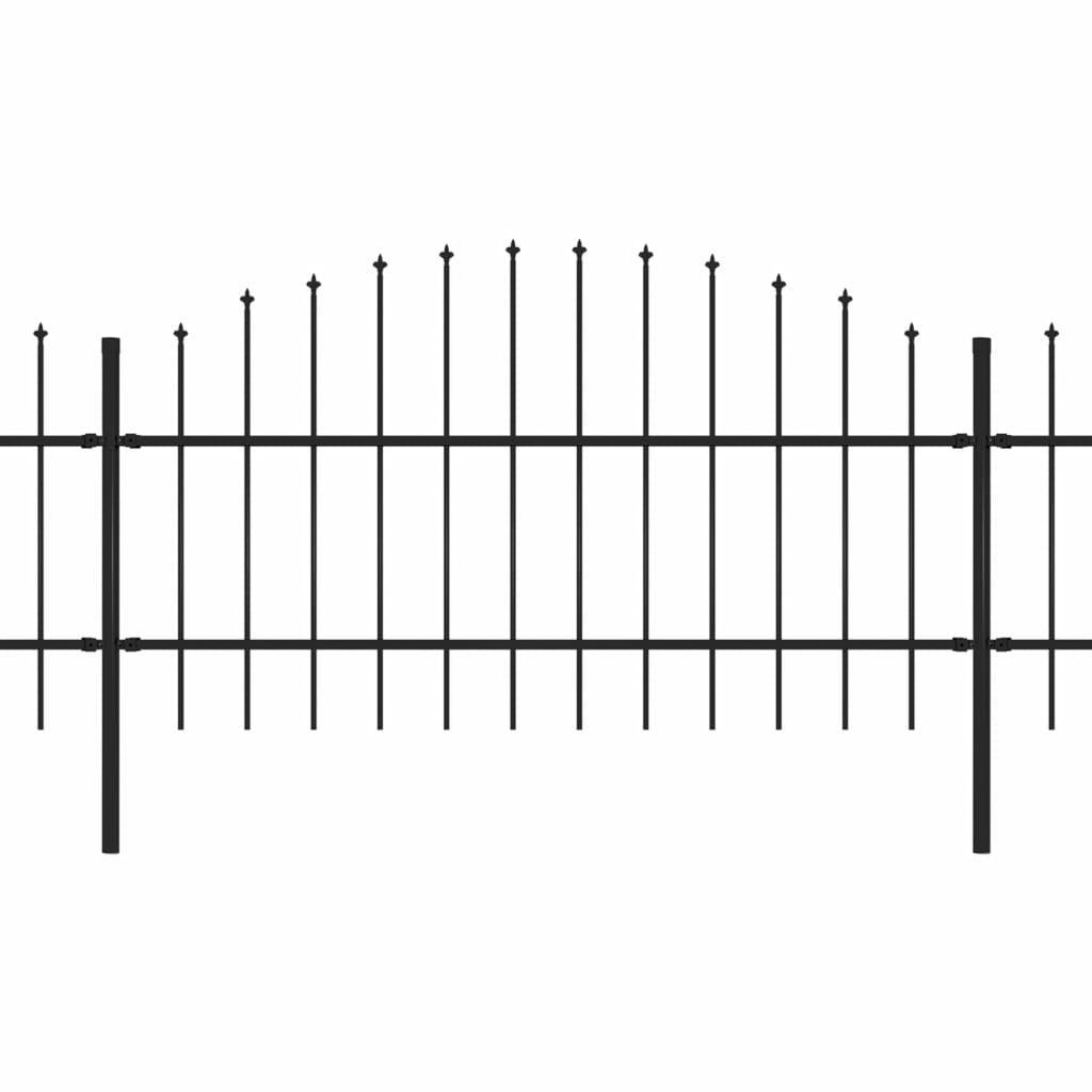 Puutarha-aita keihäskärjillä teräs (0.75-1)x3.4m musta