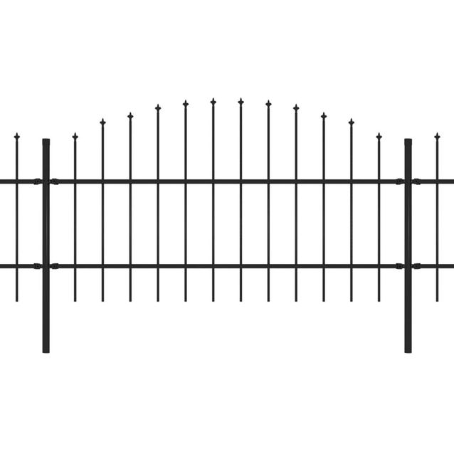 Puutarha-aita, keihäskärjillä, teräs, (0.75-1)x6.8m, musta