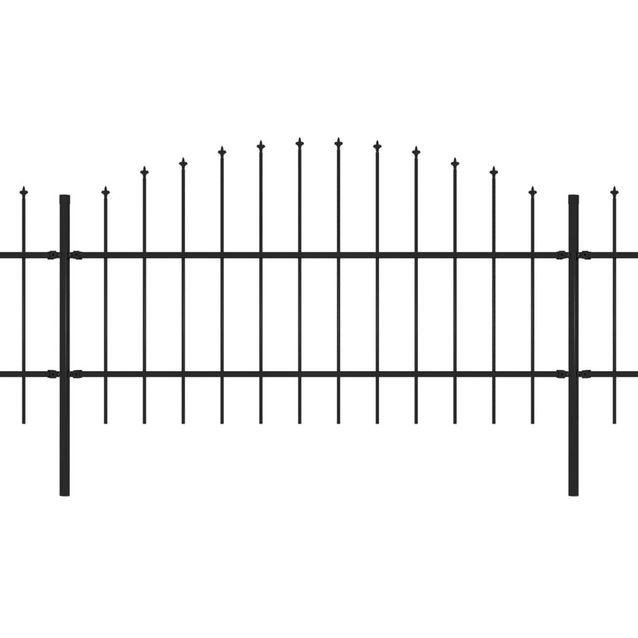 Puutarha-aita, keihäskärjillä, teräs, (0.75-1)x10.2m, musta
