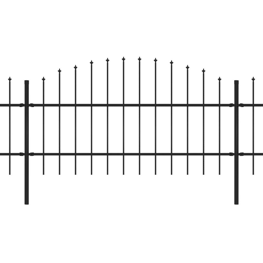 Puutarha-aita keihäskärjillä teräs (0.75-1)x13.6m musta