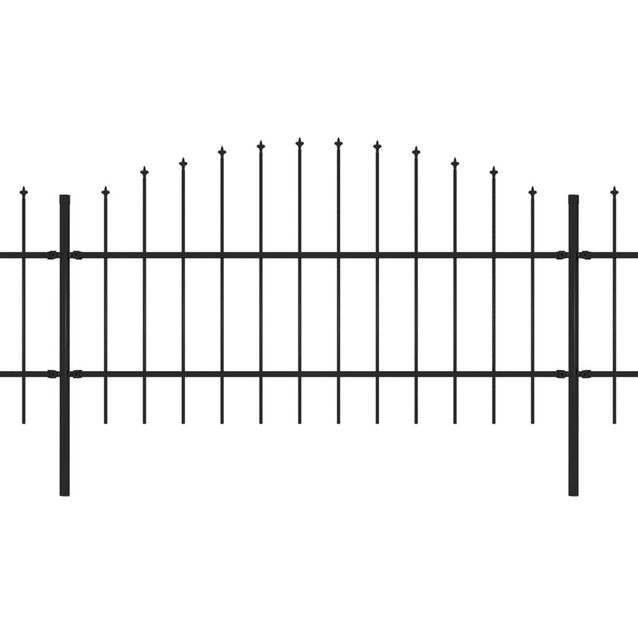 Puutarha-aita, keihäskärjillä, teräs, (0.75-1)x15.3m, musta