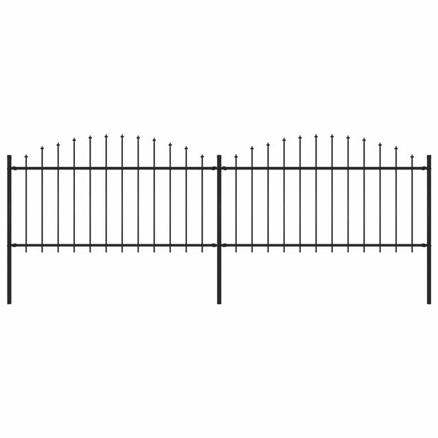 Puutarha-aita, keihäskärjillä, teräs, (1.25-1.5)x3.4m, musta