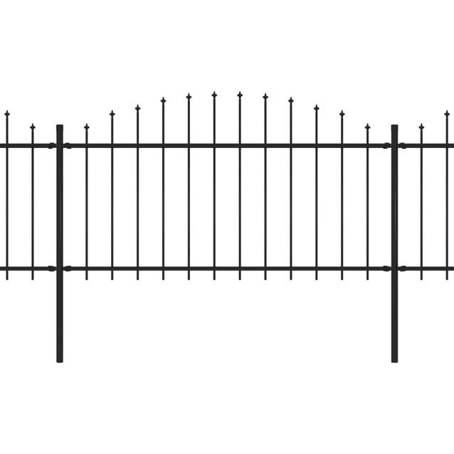 Puutarha-aita, keihäskärjillä, teräs, (1.25-1.5)x10.2m, musta