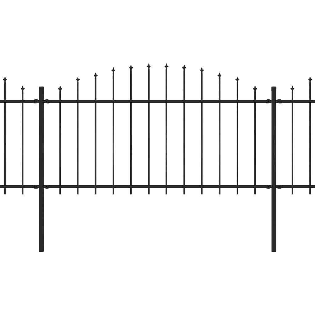Puutarha-aita keihäskärjillä teräs (1.25-1.5)x11.9m musta
