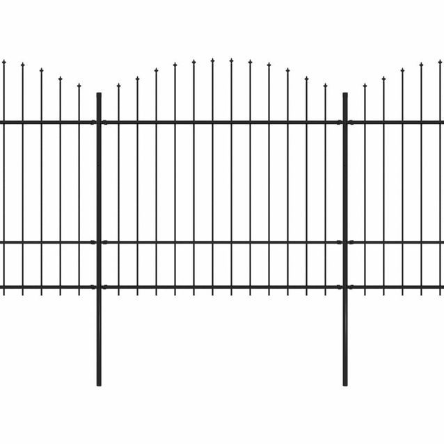 Puutarha-aita, keihäskärjillä, teräs, (1.5-1.75)x6.8m, musta