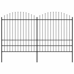 Puutarha-aita keihäskärjillä teräs (1.75-2)x3.4m musta