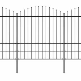 Puutarha-aita keihäskärjillä teräs (1.75-2)x8.5m musta
