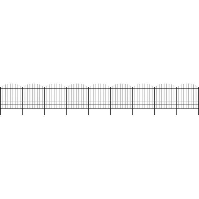 Puutarha-aita, keihäskärjillä, teräs, (1.75-2)x15.3m, musta