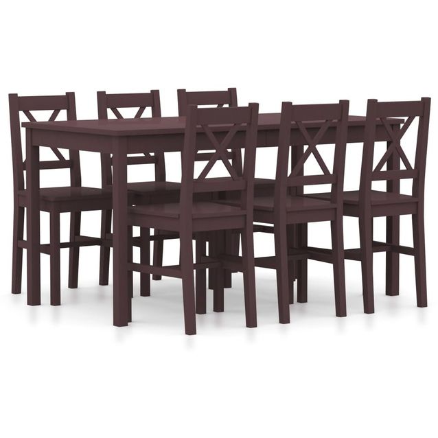 7-osainen ruokailuryhmä, mänty tummanruskea