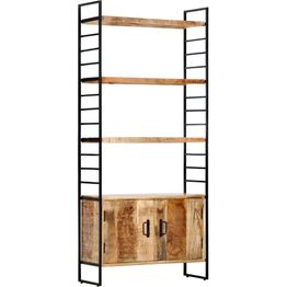 Kirjahylly 4 tasoa, 80x30x180 cm, karkea mangopuu