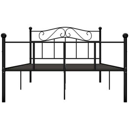 Sängynrunko Classic, musta metalli, 140x200 cm