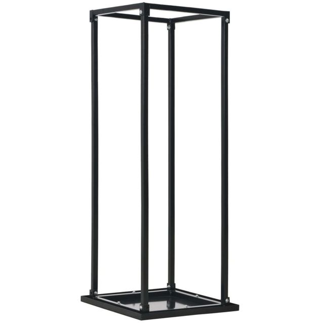 Polttopuuteline alustalla 37x37x113cm, musta, teräs