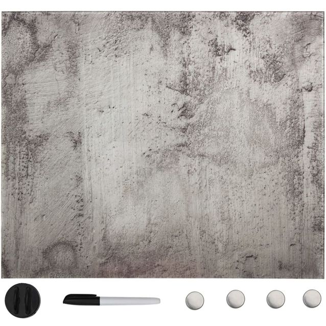 Seinäkiinnitteinen magneettinen tussitaulu, lasi, 50x50 cm, harmaa