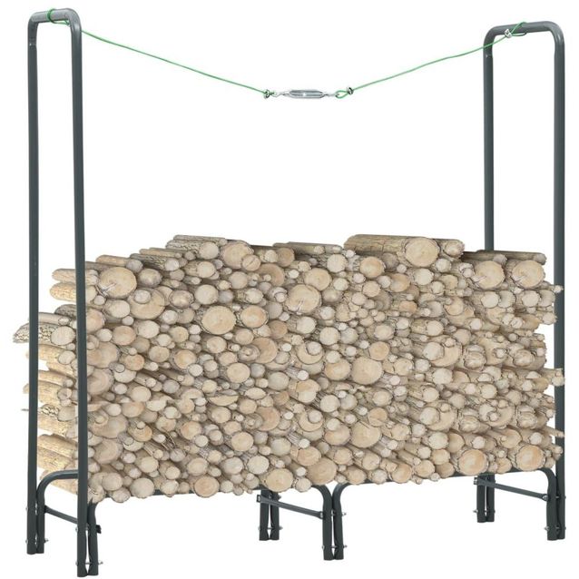 Polttopuuteline antrasiitti 120x35x120cm, teräs