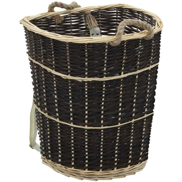 Polttopuun kantoreppu hihnoilla 57x51x69cm, luonnollinen paju