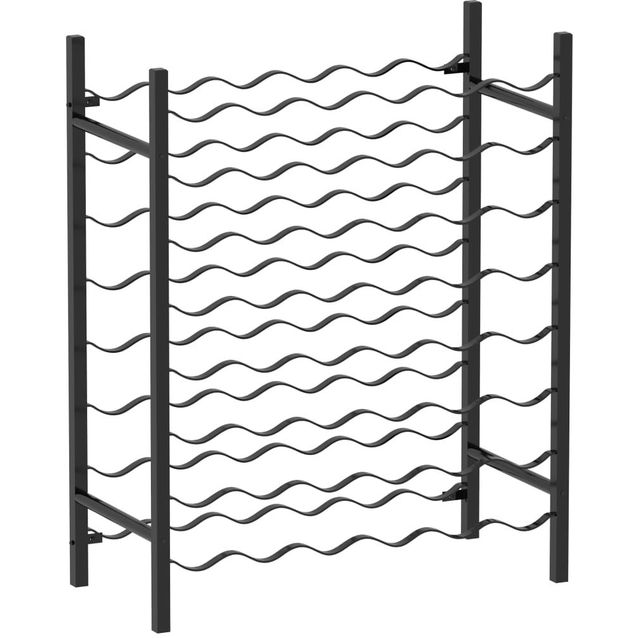 Viinipulloteline, 48-pullolle, musta metalli