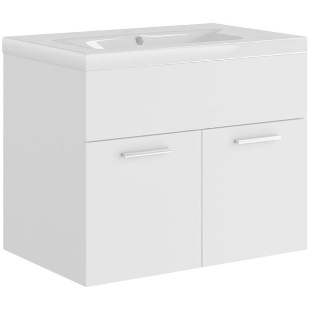 Allaskaappi sisäänrakennetulla altaalla, 60x38,5x46 cm, valkoinen