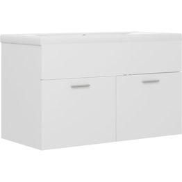 Allaskaappi sisäänrakennetulla altaalla, 80x38,5x46 cm, valkoinen