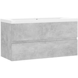 Allaskaappi sisäänrakennetulla altaalla, 90x38,5x45 cm, betoninharmaa