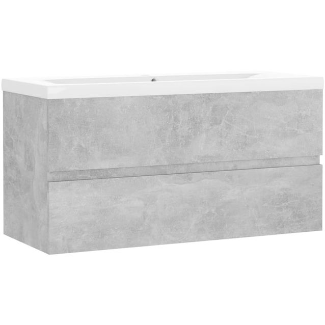 Allaskaappi sisäänrakennetulla altaalla, 90x38,5x45 cm, betoninharmaa