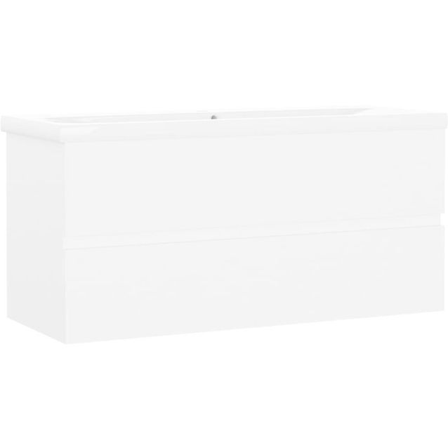 Allaskaappi sisäänrakennetulla altaalla, 100x38,5x45 cm, valkoinen