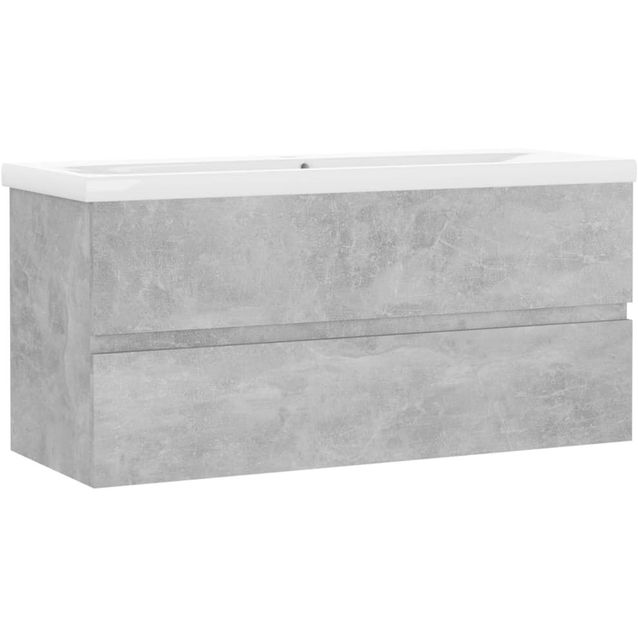 Allaskaappi sisäänrakennetulla altaalla, 100x38,5x45 cm, betoninharmaa