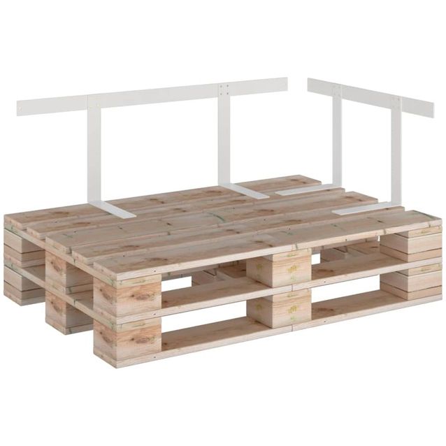 Kuormalavasohvan selkänoja, valkoinen 110 cm, rauta