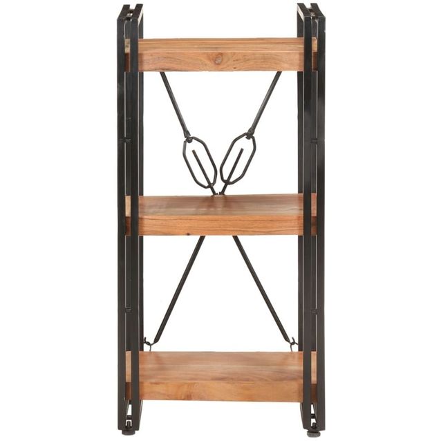 3-tasoinen kirjahylly, 40x30x80 cm, täysi akaasiapuu