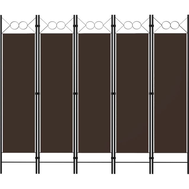 5-paneelinen tilanjakaja, ruskea, 200x180 cm