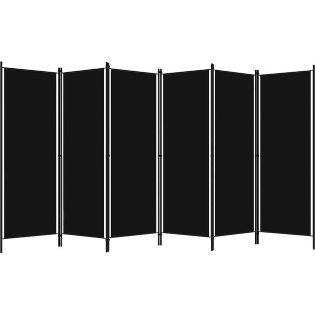 6-paneelinen tilanjakaja, musta, 300x180 cm
