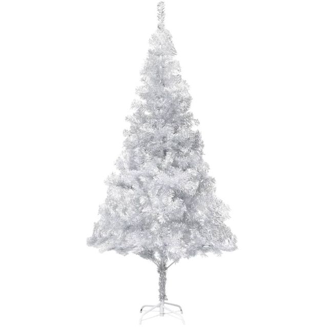 Tekojoulukuusi jalustalla, hopea, 215cm, PET