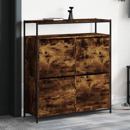 Kenkäkaappi FinePRICE, 100x34x112 cm, savutammi, 4 kääntölaatikkoa