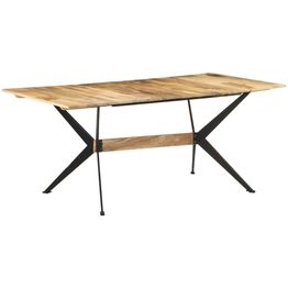 Ruokapöytä, 180x90x76 cm, täysi mangopuu, natural