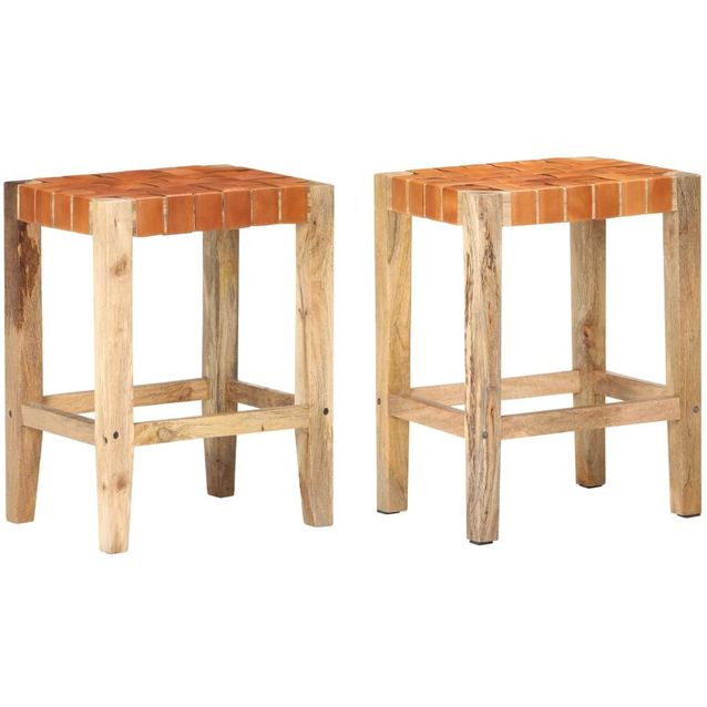 Baarijakkarat 2 kpl, ruskea aito nahka, 60 cm