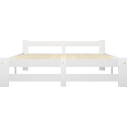 Sängynrunko 140x200 cm valkoinen täysi mänty