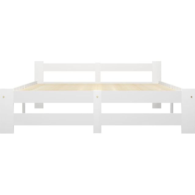 Sängynrunko 140x200 cm valkoinen täysi mänty_1