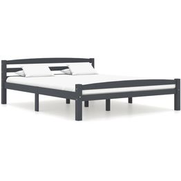 Sängynrunko, täysi mänty,160x200 cm, tummanharmaa
