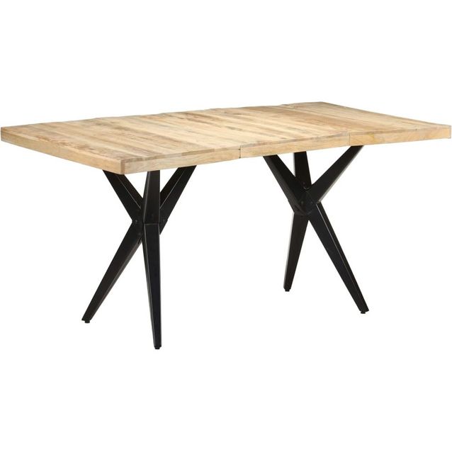 Ruokapöytä, 160x80x76 cm, karkea mangopuu